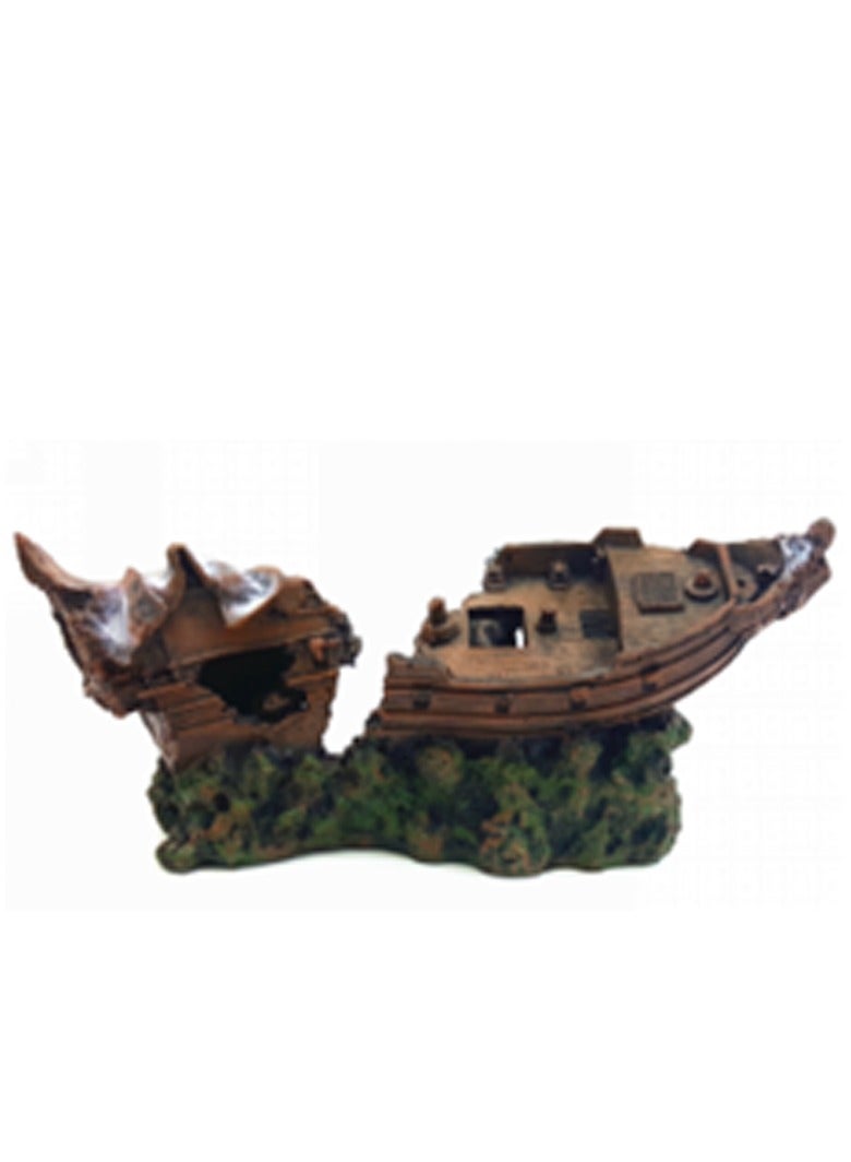 Tankii Aquarium Decor Ornament Broken Ship