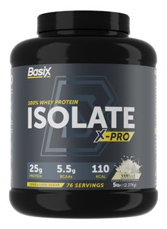 Basix Basix 100% Whey Protein Isolate X-Pro 2.27kg Vanilla Whip Flavor 76 Serving  - Image 1
