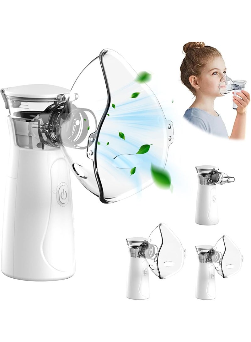 جهاز استنشاق محمول باليد – بخاخ بخار صامت بتقنية الموجات فوق الصوتية للأطفال والبالغين، مثالي للاستخدام في المنزل أو المكتب أو أثناء السفر