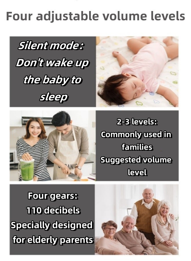 Captaintech Waterproof Wireless Doorbell with LED Flash, Over 1000 Feet Range, 60 Sounds and 5 Levels of Volume, Cordless Doorbell for Home, Office, Apartment, Hotel, Warehouse and Anti-Theft Black 2 transmitters, 1 receiver - Image 2