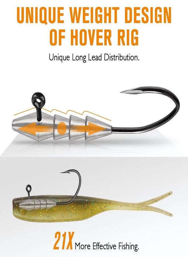 Dovesun 15PCS Hover Rig Jighead Swimbait Jig Heads for Bass Fishing Bass Hooks 1/0 Hover Strolling Rig Kit Fishing Jig Heads 1/8OZ - Image 2