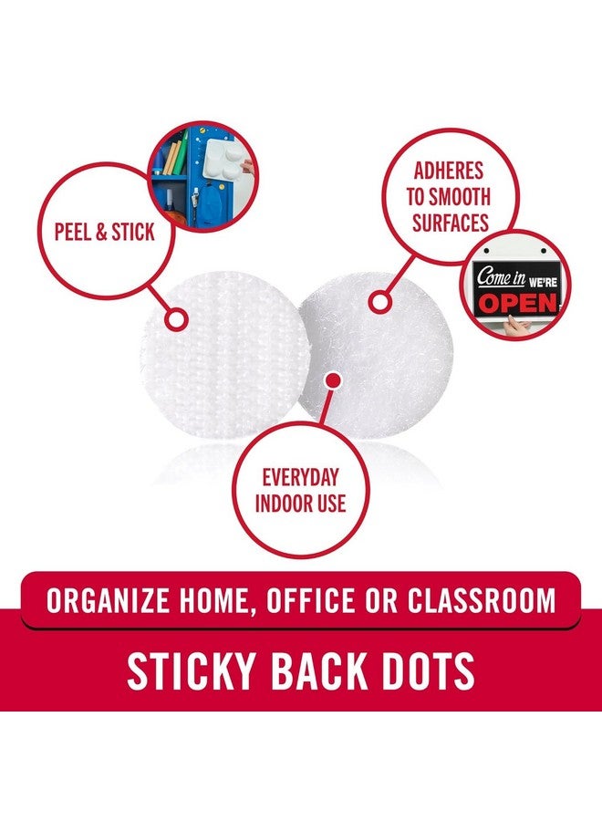 VELCRO Brand Large 1 Inch Dots With Adhesive | 100Pk Circles | Stick On Round Hook And Loop Tape | Kindergarten Classroom Must Haves | Office Organization Essentials | White  - Image 2