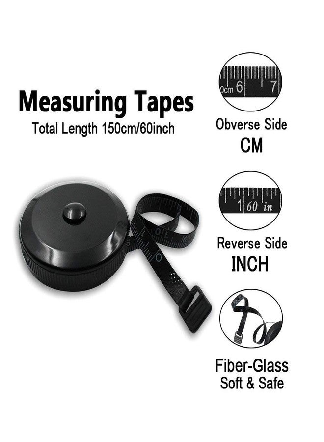 Galaxy Tape Measure for Body, Measurements Tape Retractable Measuring Tape for Cloth, Sewing, Tailor, Fabric, and Crafts, Small Tape Measure with Push Button (Retractable Dual Sided Black) - Image 4