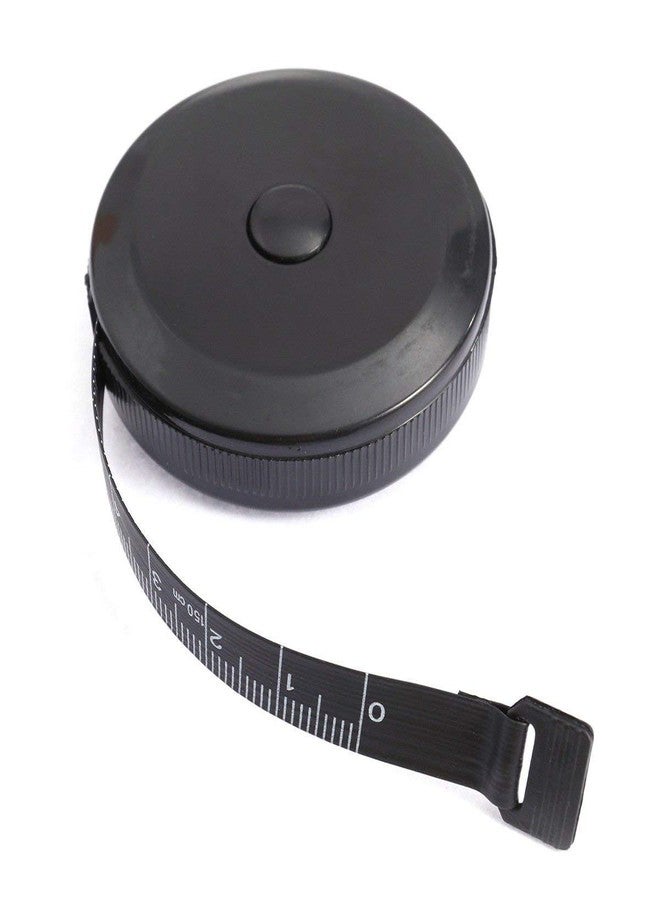 Galaxy Tape Measure for Body, Measurements Tape Retractable Measuring Tape for Cloth, Sewing, Tailor, Fabric, and Crafts, Small Tape Measure with Push Button (Retractable Dual Sided Black) - Image 1