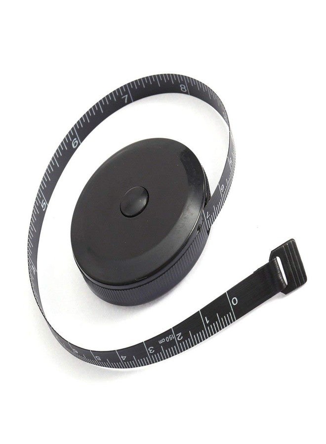 Galaxy Tape Measure for Body, Measurements Tape Retractable Measuring Tape for Cloth, Sewing, Tailor, Fabric, and Crafts, Small Tape Measure with Push Button (Retractable Dual Sided Black) - Image 2