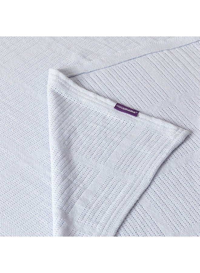 Clevamama Cellular Blanket  80x100 Cm Blue - Image 3
