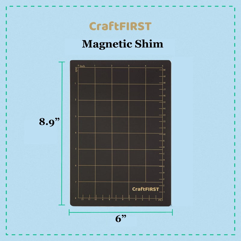 CraftFIRST 6 x 9 Magnetic Shim with Popular Card Size Grids Die Cutting Accessaries 2 Shims - Image 2