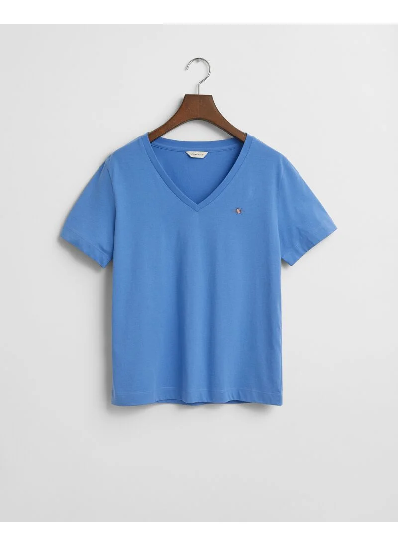 GANT Gant Regular Shield Ss V-Neck T-Shirt