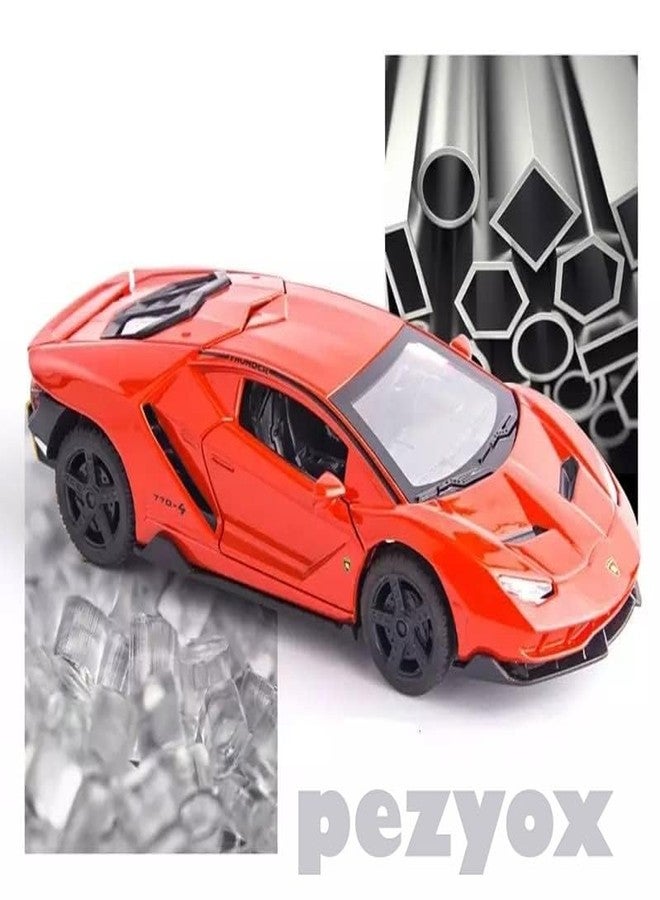 PEZYOX Metal car Toy Lamborgheni LP770 Alloy Diecast Collectible Toy Vehicle with Light and Sound Pull Back Toy Car for Boys (Red) - Image 5