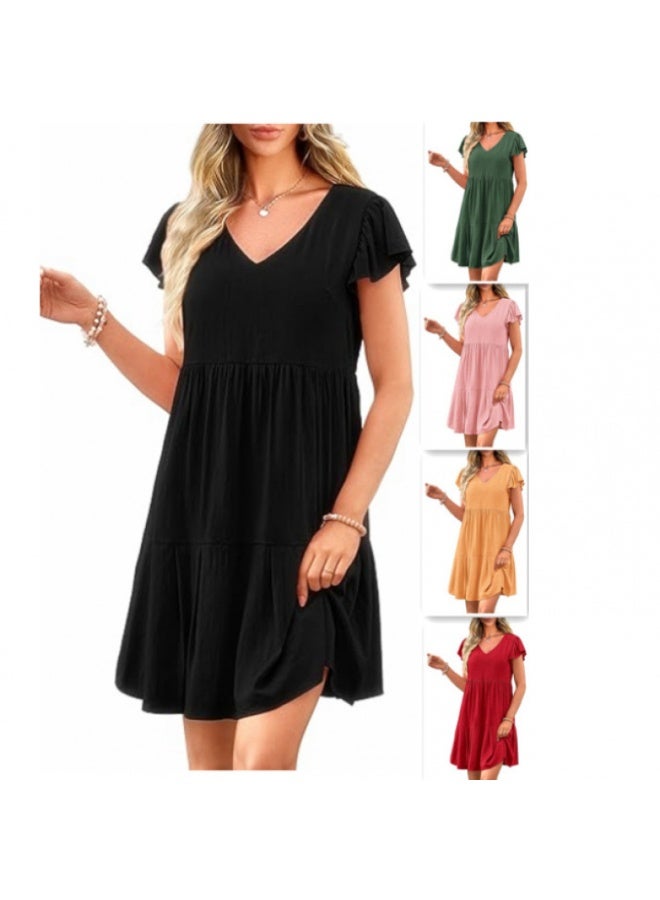 NIBEMINENT Women's Cross-Border Euro-American 2024 Summer Casual Short Dress  - Image 2