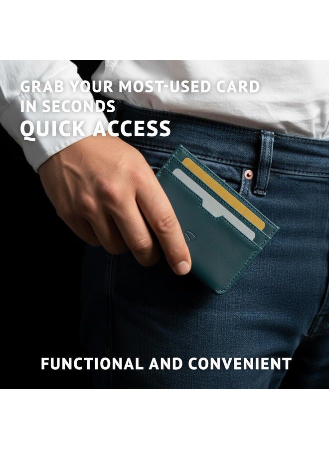 Vaultskin MOORGATE Slim Card Holder - Minimalist Leather Wallet, RFID Blocking Sleeve, Fits Front Pocket, for Men and Women - Image 5