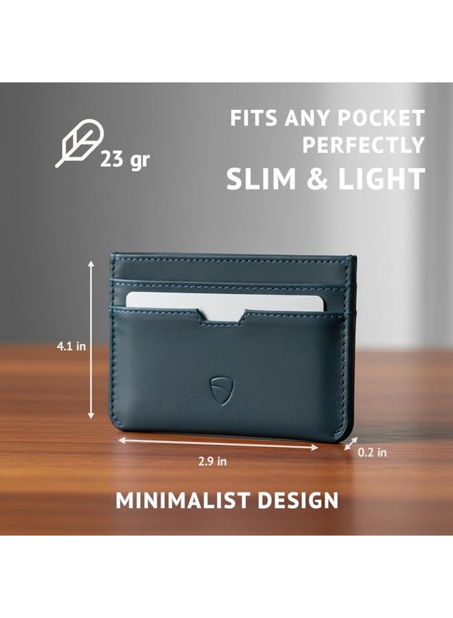 Vaultskin MOORGATE Slim Card Holder - Minimalist Leather Wallet, RFID Blocking Sleeve, Fits Front Pocket, for Men and Women - Image 3