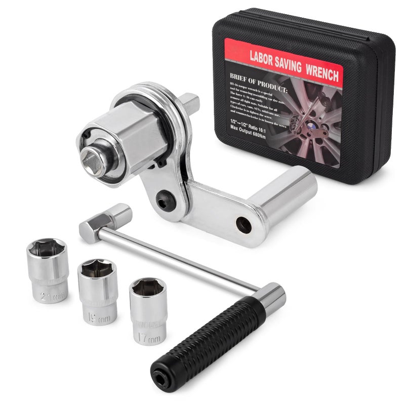 COTOUXKER Torque Multiplier, Heavy Duty Torque Multiplier Wrench Set for Lug Nut Remover 1/2 Driver 1:16 Labor Saving Wrench - Image 1