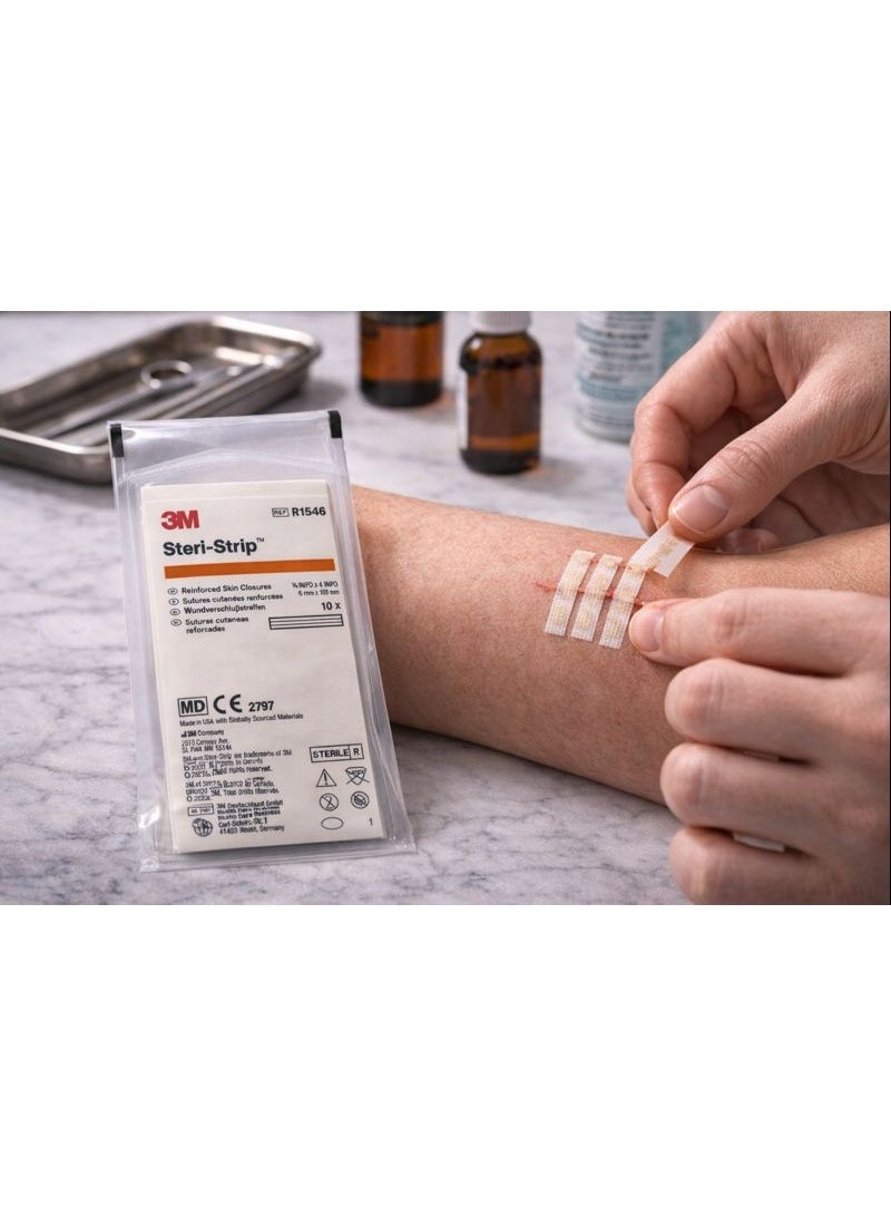 ثري ام شرائط غلق الجروح الطبية 3M Steri-Strip – بديل الغرز الجراحية – تثبيت آمن للجروح – عبوة 10 شرائط - Image 4