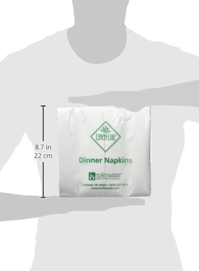 Hoffmaster 120060 Linen-Like Unembossed Dinner Napkin, 1/8 Fold, 17" Length x 17" Width, White (Case of 300) - Image 3