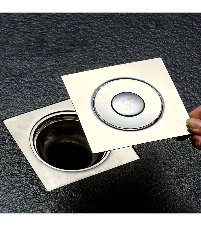5 Pieces Stainless Steel Foot Pedal Floor Drain Cover Bathroom Anti Odor Insect Proof Bounce Core Sealing Cover Easy Press Sealing Drain Plug For Kitchens And Bathrooms - Image 5