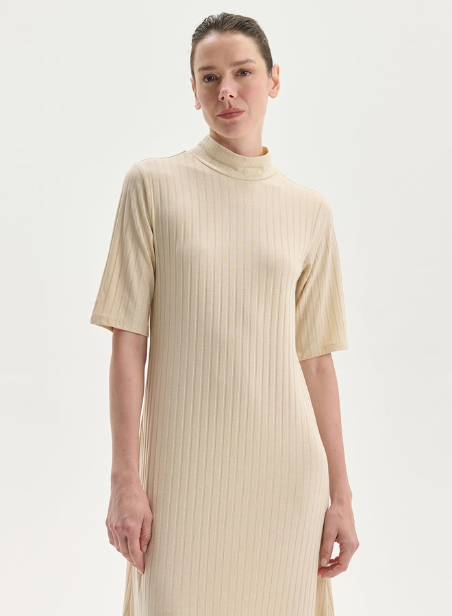 LC WAIKIKI Funnel Neck Textured Women's Dress - Image 2