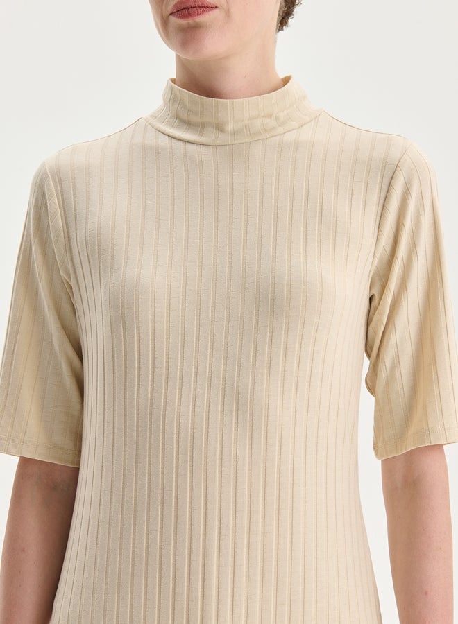 LC WAIKIKI Funnel Neck Textured Women's Dress - Image 3