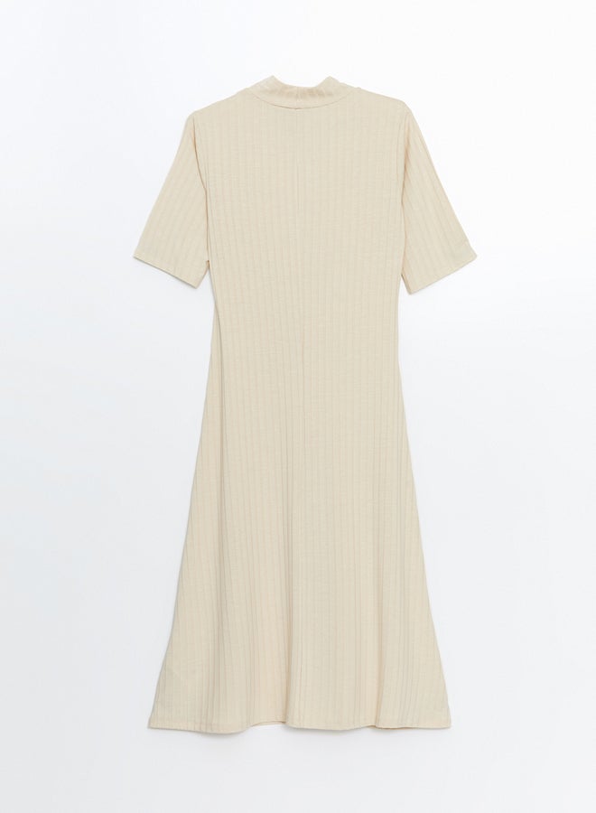 LC WAIKIKI Funnel Neck Textured Women's Dress - Image 4