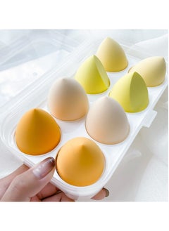 ORiTi 8 PCS Makeup Sponge Set Foundation Blender Blending Sponges Cosmetic Multi Shape for Dry & Wet Use, Beauty Sponge Holder Organizer Case Purple Color Cosmetics Tool Applicator Puff Drying Rack