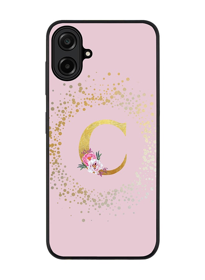 Stylizedd For Samsung Galaxy A07 4G Case,Slim fit Camera Protection, Shockproof Thin Phone cover  - Custom Monogram Floral - C  (Pink )