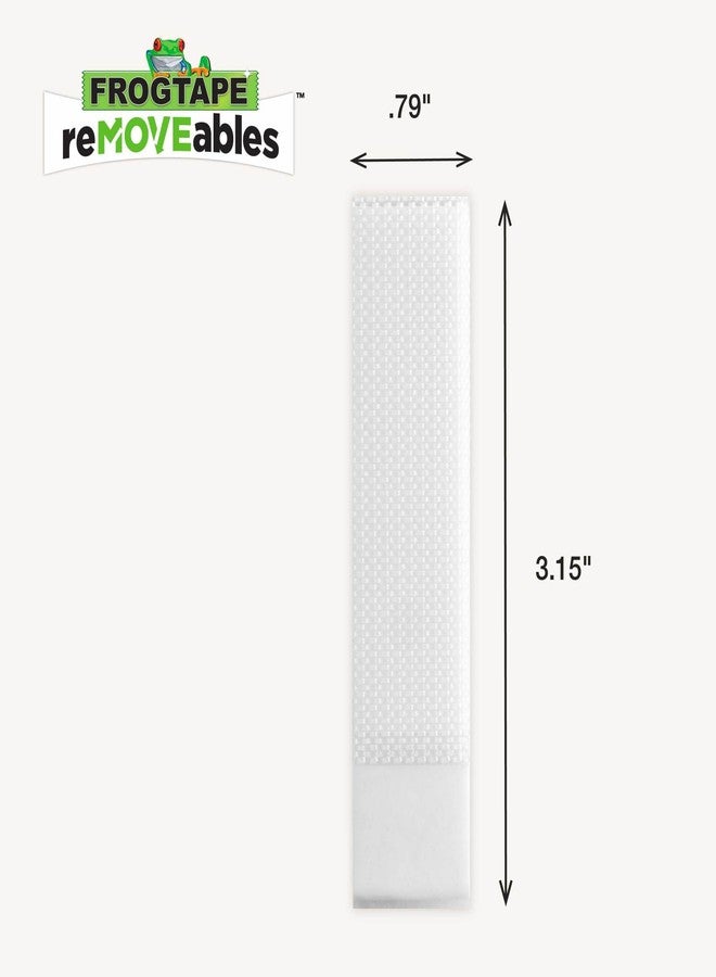 FrogTape reMOVEables Large Picture Hanging Strips, Damage-Free Removable Adhesive Wall Strips, Picture Hangers, Stick On Wall Mounting for Frames, Canvas, Home Décor, White, 12 Pairs (24 Pieces) - Image 3