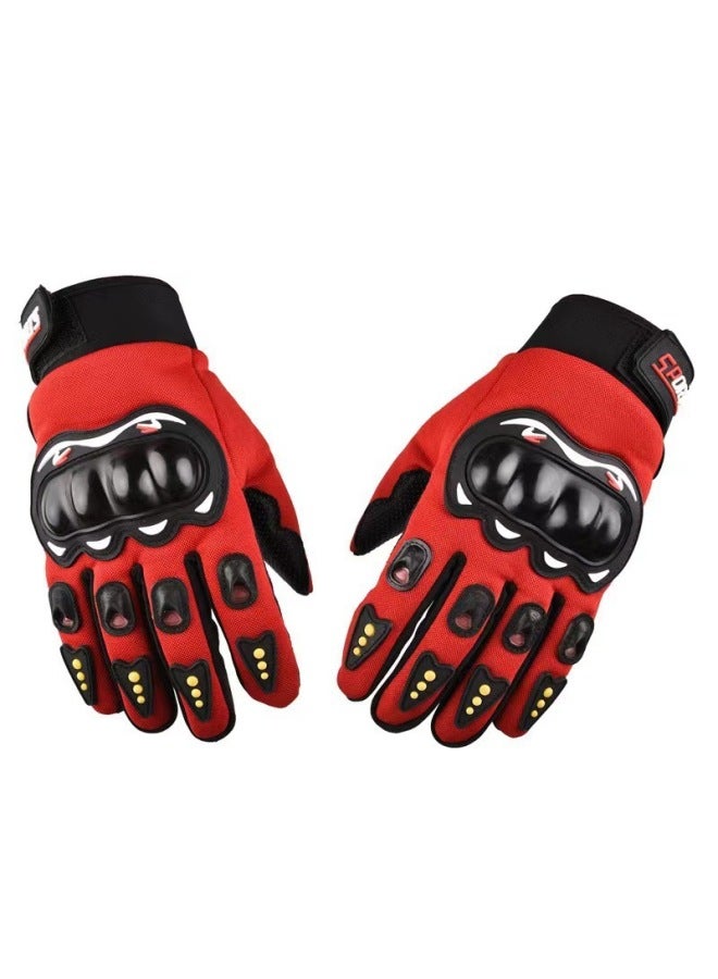 Probiker The Locomotive Points To Red Motorcycle Gloves With Protective Shell To Protect Joints, Sports Breathable Non-slip Long-finger Touch Screen Riding Gloves - Image 1
