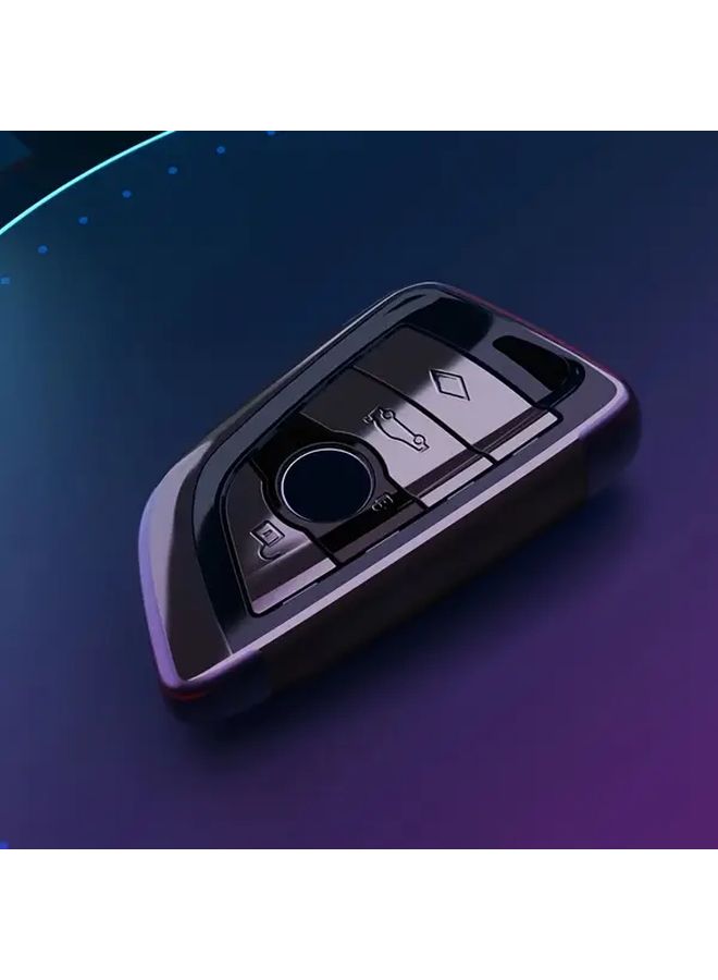 غطاء مفتاح أسود وغطاء سلسلة مفاتيح متوافق لسيارات BMW سلسلة 2 و5 و6 و7 وX1 وX2 وX3 وX5 وX6 وX7 وملحقات السيارات - Image 5