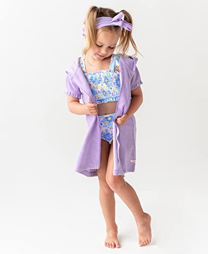 RuffleButts Terry Full-Zip Cover Up - Lavender - 18-24m - Image 2