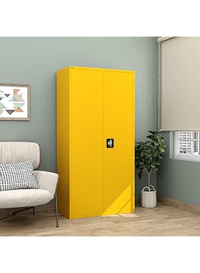 RIGID خزانة RIGID الثقيلة المصنوعة من الحديد المجلفن مع 3 رفوف و 4 حجرات وباب مفتوح بالكامل لخزانة التخزين والتصنيف مع قفل مزدوج النقطة للمنزل والمكتب (183x90x48 سم) - Image 1