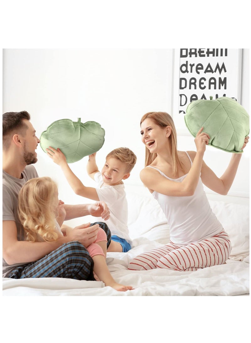 Captaintech 2 Pieces Soft Decorative Leaf Shaped Throw Pillow Cushion, 20 x 20 Inch 3D Leaf Shaped Throw Pillow, Leaves Sofa Pillow Green Plant Pillow, Home Decoration for Car Bedroom Living Room (Dark Green) - Image 3