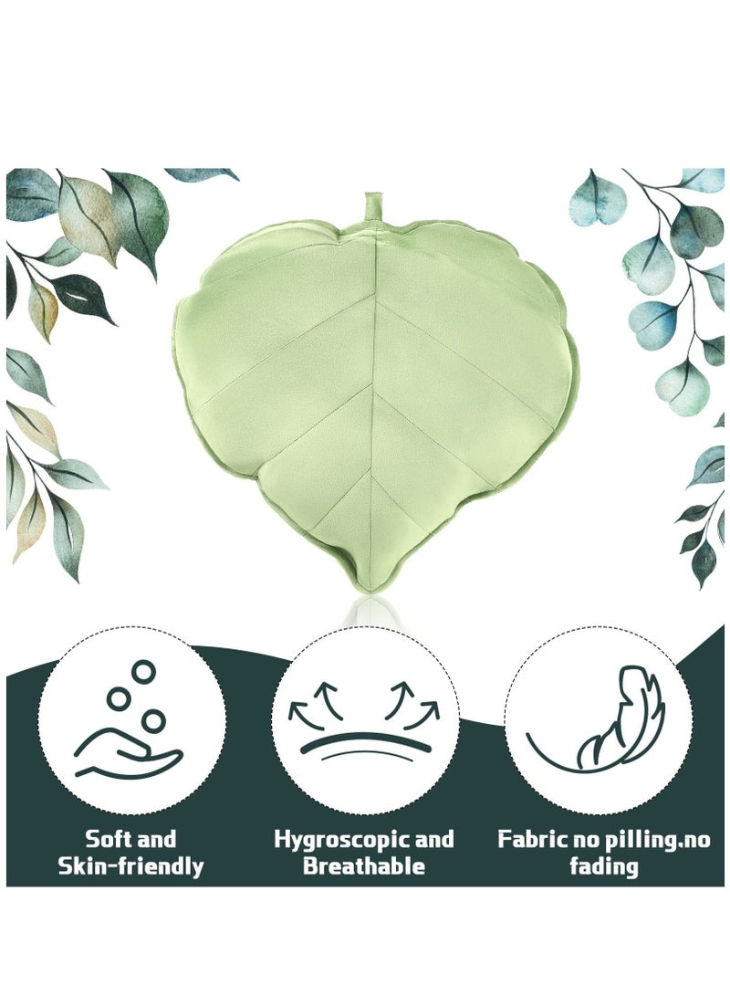 Captaintech 2 Pieces Soft Decorative Leaf Shaped Throw Pillow Cushion, 20 x 20 Inch 3D Leaf Shaped Throw Pillow, Leaves Sofa Pillow Green Plant Pillow, Home Decoration for Car Bedroom Living Room (Dark Green) - Image 5