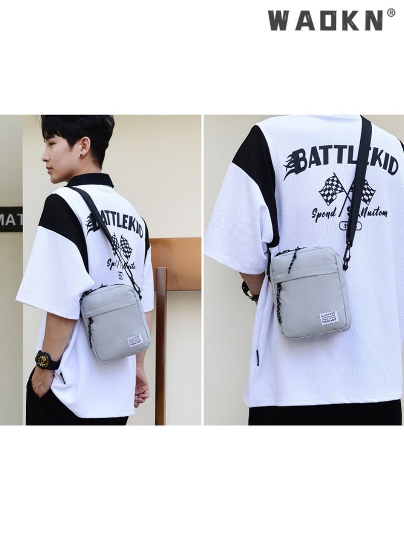 WAOKN Unisex Mini Crossbody Bag, Teenager Texture Waterproof and Scratch-proof Small Bag Shoulder Bag Handbag, Fashionable and Simple Solid Color Crossbody Bag for College Students and Youth(White)  - Image 2