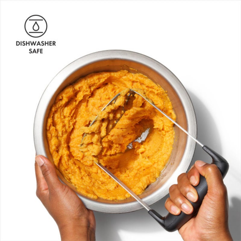 OXO Good Grips Stainless Steel Smooth Potato Masher, Black/Silver - Image 5