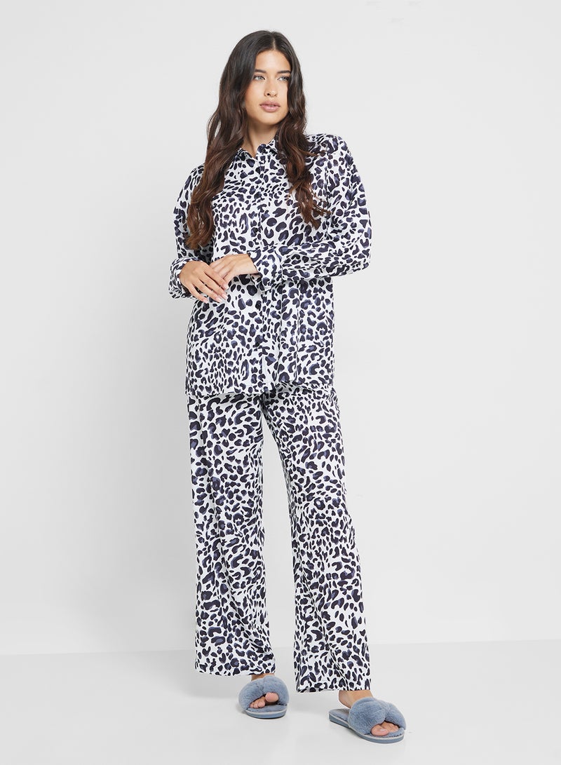Ginger Animal Print Shirt & Pyjama Set - Image 1