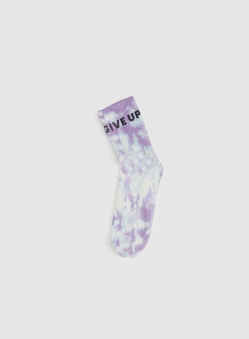 2 Pairs Cotton Blend Tie-Dye Socks