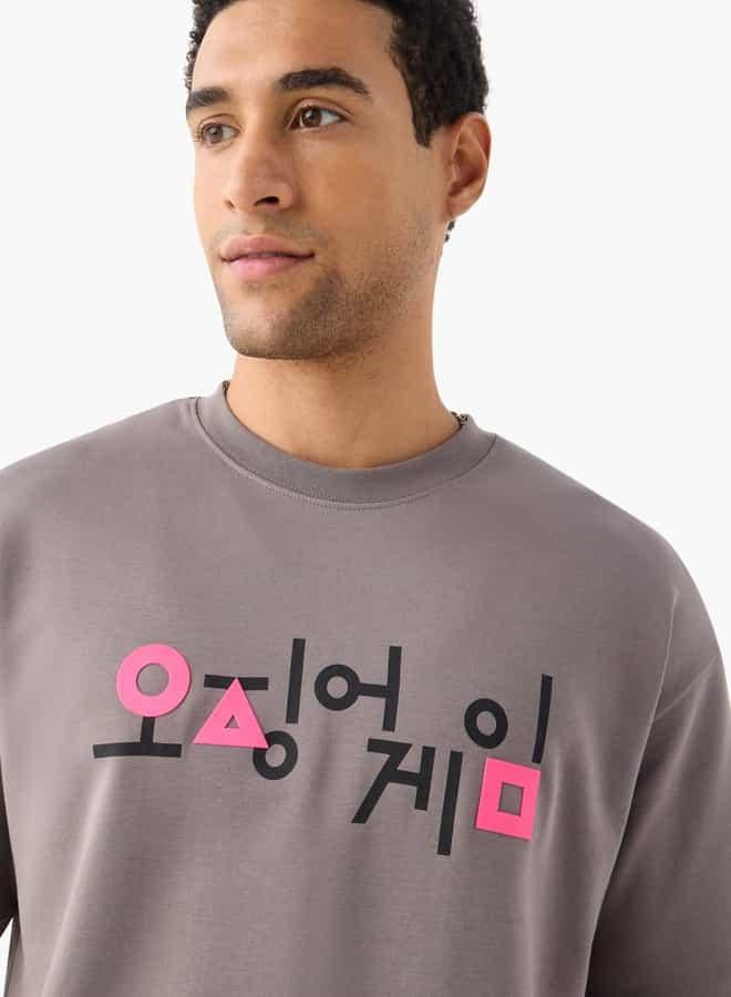 SP Characters Squid Games Print Crew Neck T-shirt with Short Sleeves - Image 4