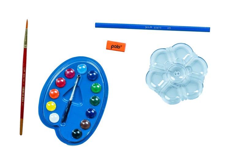 polo Colour & Paint Kit | Complete Art Set for Kids and Beginners | Includes Watercolors, Acrylic Paints, Brushes, and Palette | Ideal for Drawing, Painting, and Creative Projects - Image 4