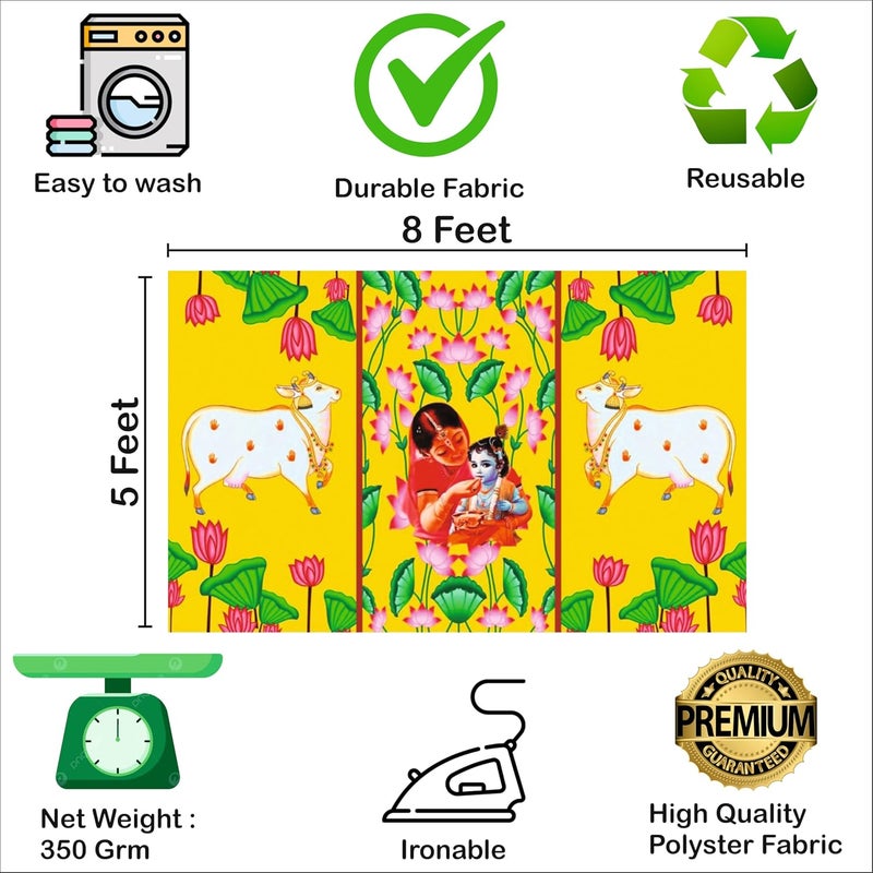 Party Baazaar Annaprashan Backdrop Banner | Traditional Annaprashana Decoration | Baby Annaprashan Decoration Items (Pack of 1, Size: 8x5 Feet) - Image 5