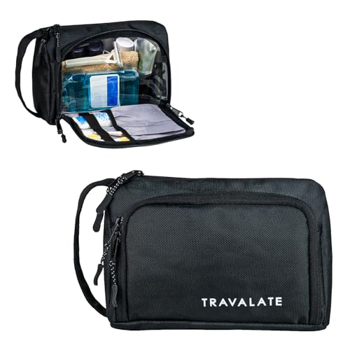 TRAVALATE Polyester Lightweight, Water-Resistant Toiletry Organizer Dopp Kit for Men and Women |Unisex Multipurpose Spacious Travel Accessories, Makeup Kit Bag - Black - Image 2
