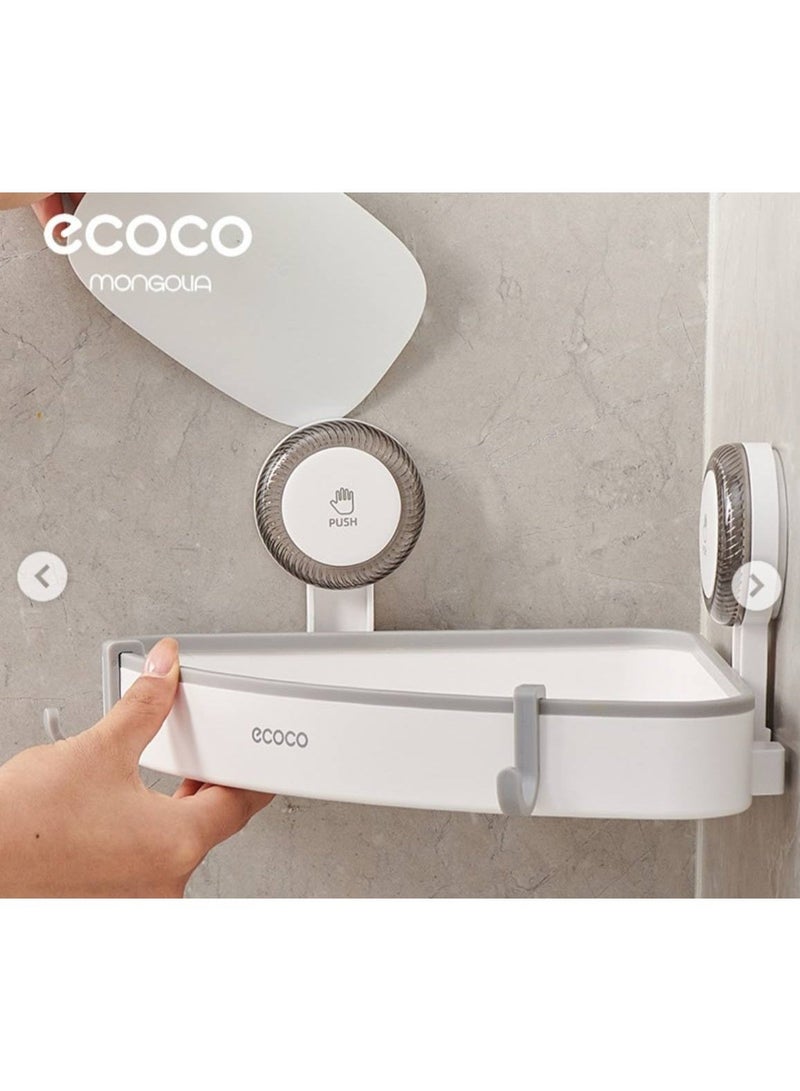 ecoco A corner unit for bathroom accessories equipped with adhesive hooks - Image 1