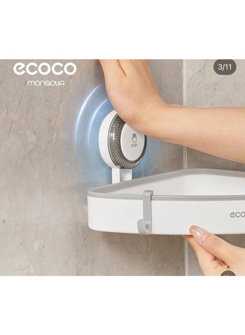 ecoco A corner unit for bathroom accessories equipped with adhesive hooks - Image 4