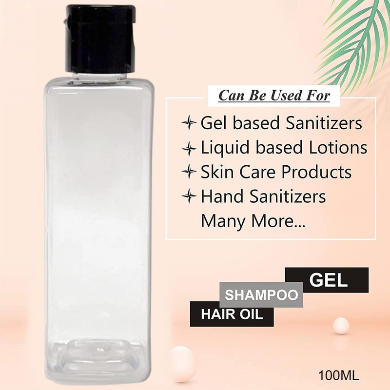 Harrods زجاجات بلاستيكية شفافة فارغة من هارودز قابلة لإعادة التعبئة بحجم السفر حاويات تجميل صغيرة مضادة للتسرب زجاجات ضغط مع غطاء قابل للطي باللون الأسود للمواد الاستهلاكية شامبو 100 مل عبوة من 16 - Image 5