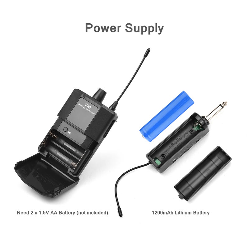 UHF Wireless Microphone Headset with Transmitter and Receiver, LED Digital Display Bodypack Transmitter, Headset Mic for Teaching Meeting Speech Live Performance - Image 3