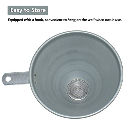 Yuesstloo قمع يويستلو 24.4 بوصة من الفولاذ مع فوهة قابلة للانحناء مع فلتر لجميع زيوت السيارات، والديزل، والسوائل الأخرى، مع قفازات - Image 2