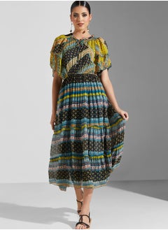 Label RITU KUMAR Ruffle Sleeve Printed Dress  - Image 1