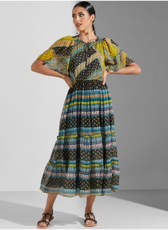 Label RITU KUMAR Ruffle Sleeve Printed Dress  - Image 4