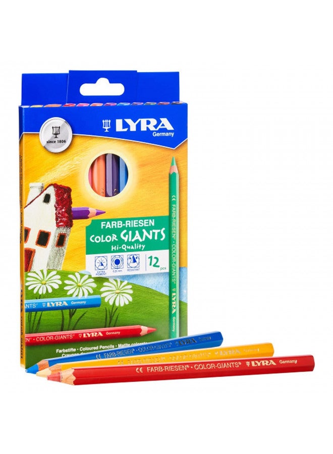 Lyra أقلام تلوين ملونة متنوعة من لايرا - مجموعة من 12 قلم ملون بقطر 6.25 مم - أقلام عالية الصبغة لجميع الفنانين - مجموعة أقلام ملونة متينة للرسم والتلوين والمزيد