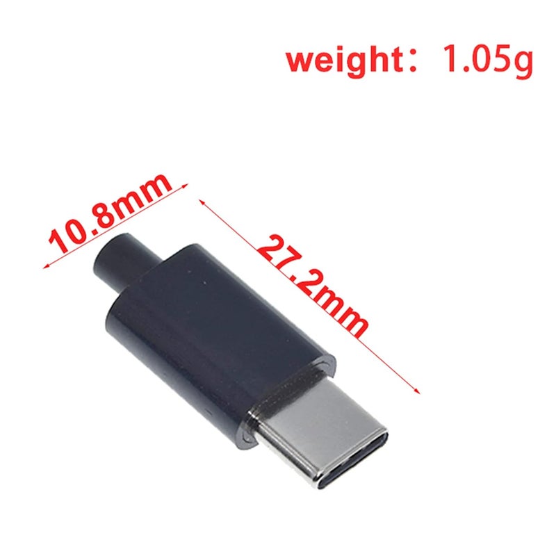 انمبست 10 مجموعات من موصل USB 3.1 من النوع C ذكر 24 دبوس واجهة خط بيانات لحام لوحة PCB 24P وحدة دعم (أسود) - Image 4