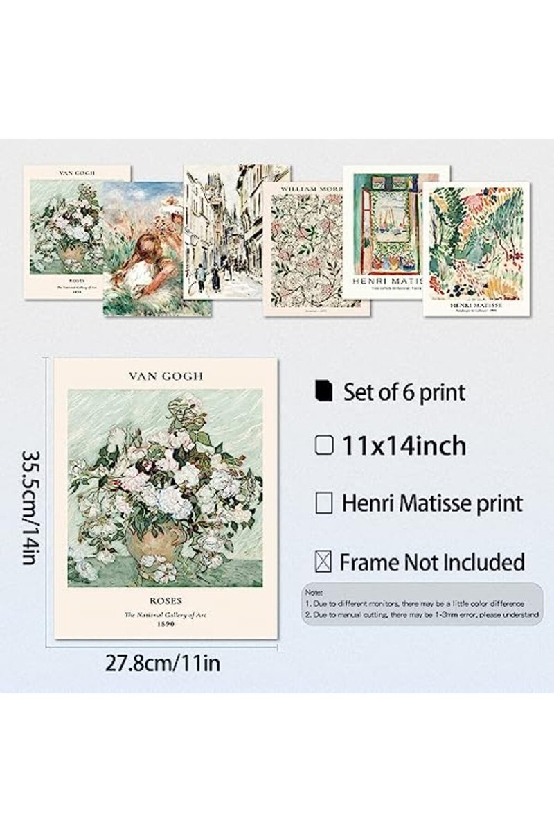LIYAOLI Henri Matisse Wall Art Set of 6 Unframed 8x10 Inch, Famous Artists Wall Art Prints Fine Art Reproductions Flower Poster Painting Wall Decor Aesthetic for Living room Bathroom Office Decor - Image 5